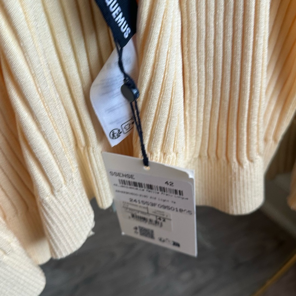 Jacquemus Creamy Yellow Ribbed Knit Top - Picture 4 of 5